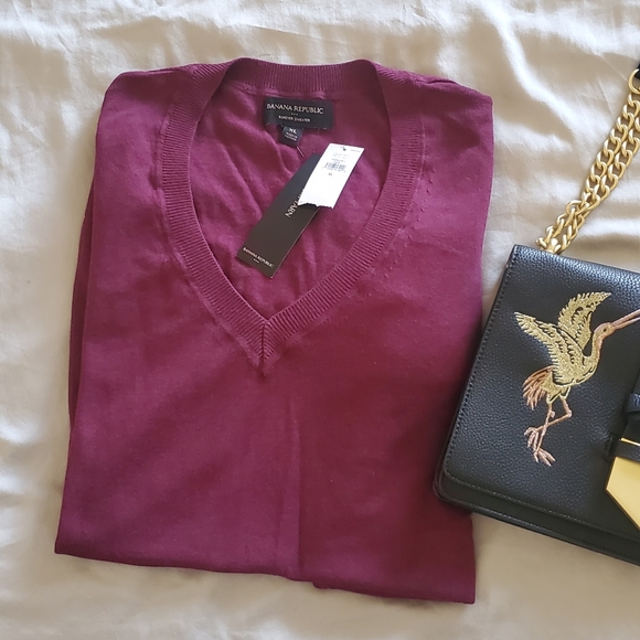 Banana Republic Sweaters - NWT Banana Republic Forever V-neck Sweatshirt XL
